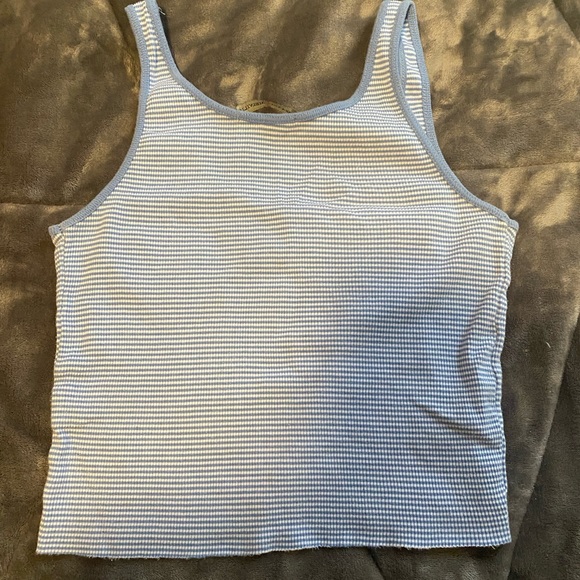 Blue and white striped Brandy Melville tank. One size (fits small and medium) - Picture 3 of 3